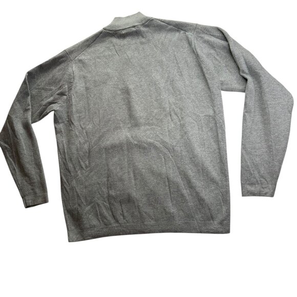 Peter Millar Sweater Gray Mock Neck.  Half Zip.  Zipper. Size Men's Large Cotton - Picture 10 of 11